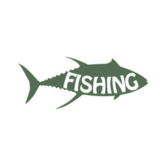Fishing word logo icon isolated on white background