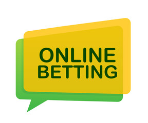 Online betting. Flat web banner with red bet now on white background for mobile app design.  stock illustration
