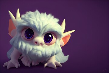 An adorable Yeti with 3D shading and CGI look to celebrate the Christmas holiday - obrazy, fototapety, plakaty