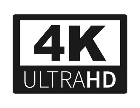 4K Ultra HD label. High technology. LED television display.  illustration