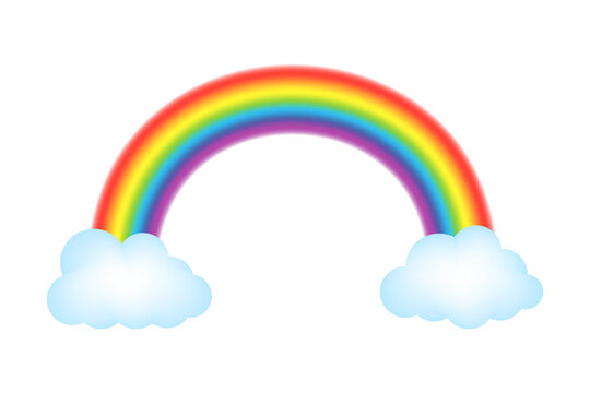 Rainbows in different shape realistic set on.  stock illustration