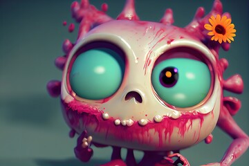 Cute 3D animation-style zombie that's family friendly and kid friendly - obrazy, fototapety, plakaty