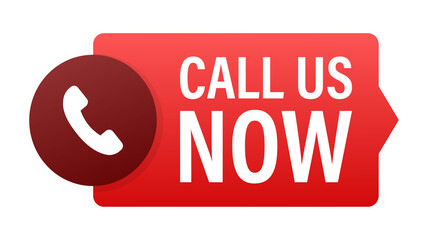 Call us now. Information technology. Telephone icon. Customer service.  stock illustration.