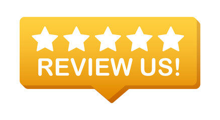 Review us User rating concept. Review and rate us stars. Business concept.  illustration