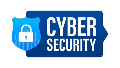Cyber security  logo with shield and check mark. Security shield concept. Internet security.  illustration