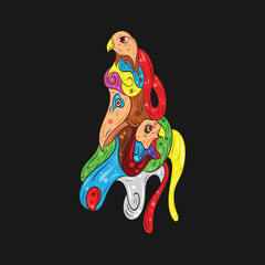 Colorful Abstract Art Hand Drawn vector Illustration