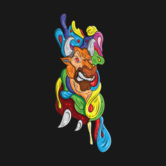 Colorful Abstract Art Hand Drawn vector Illustration stock