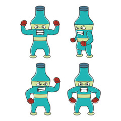 Mineral bottle cartoon character illustration design Vector