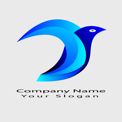 Bird modern abstract letter logo design 