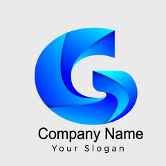 G modern abstract letter logo design 