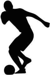 silhouette of football player in best action with transparent background