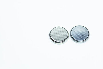 Lithium button cell. lithium cr batteries isolated on white background 