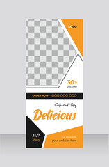 Food Roll-up banner stand template Design 