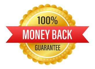Money back guarantee. Ribbon banner. Sale tag. Sale banner badge.  stock illustration.