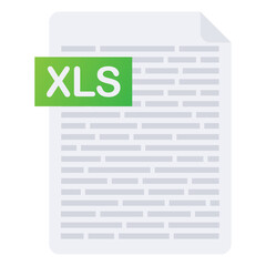 Download XLS button on laptop screen. Downloading document concept. File with XLS label and down arrow sign.  illustration.