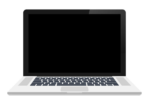 Laptop in flat style. Computer symbol.  illustration