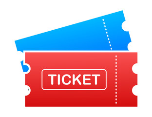 Set Ticket icon on white background.  illustration.