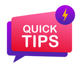 Quick tips icon badge. Ready for use in web or print design.  stock illustration.