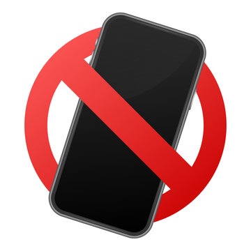 Mobile Phone prohibited. No cell phone sign.  stock illustration.