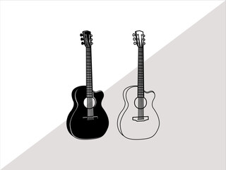 Obraz premium Guitar SVG Cut File, Guitar Monogram, Guitar Clipart, Electric Guitar Svg, Guitar Svg, Guitar Outline Svg, Musical Instrument 