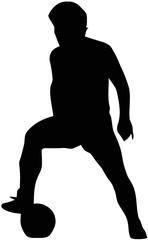 silhouette of football player in best action with transparent background