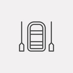 Inflatable boat vector icon sign symbol