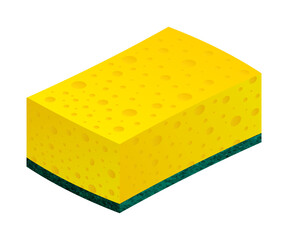 Scouring pads spong for housework cleaning and scouring pad domestic spong work tools.  stock illustration.