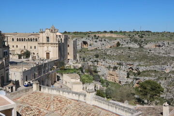 Fototapeta na wymiar View to Convent of Saint Agostino in Matera, Italy