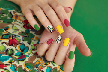 Fototapeta premium hands with colorful manicure