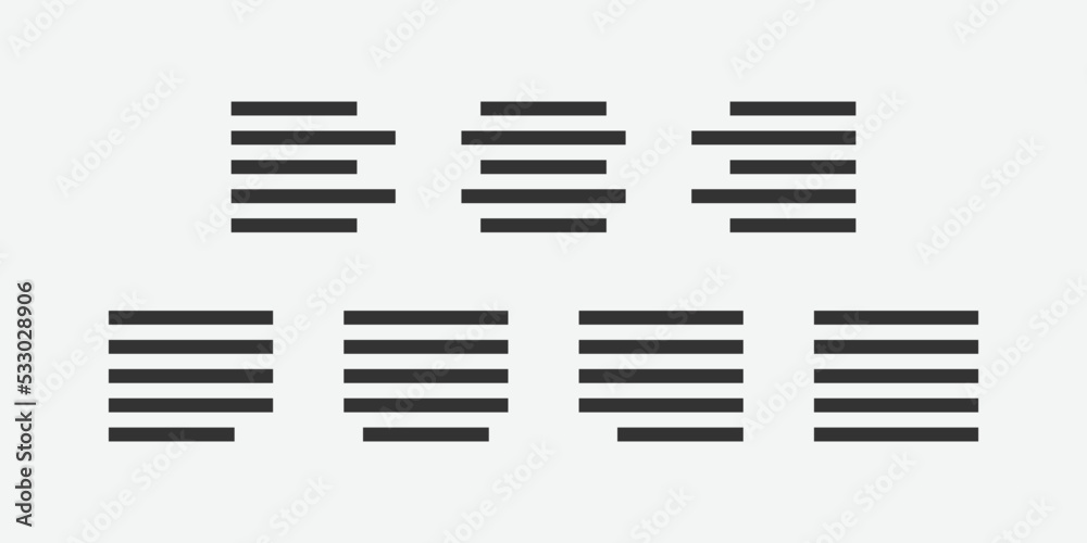 Poster text align vector icon. paragraph alignment icon symbol. align vector illustration on isolated backg