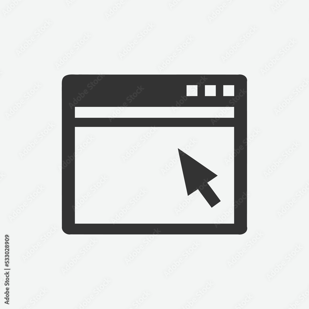 Poster browser window vector icon. browser screen icon symbol. browser window vector illustration on isolat