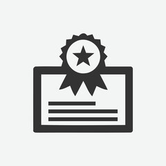Certificate vector icon. Achievement icon symbol. Certificate vector illustration on isolated background. Achievement sign for your design