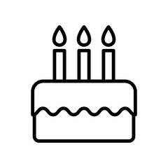 birthday cake icon vector design simple and clean