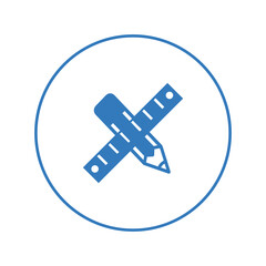 Fototapeta premium Design math pencil scale icon | Circle version icon |