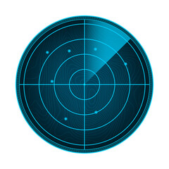 Realistic radar in searching. Radar screen with the aims.  stock illustration. - obrazy, fototapety, plakaty
