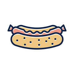 hot dog icon vector design simple and clean