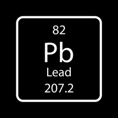 Lead symbol. Chemical element of the periodic table. Vector illustration.