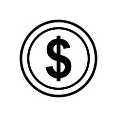 money coin icon vector design simple and clean