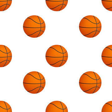 Basketball ball pattern on white background.  illustration.