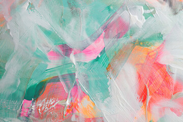 Art modern oil and acrylic smear blot canvas painting wall. Abstract texture color stain brushstroke texture background.