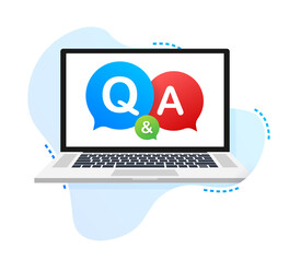 Question and Answer Bubble Chat on white background.  stock illustration