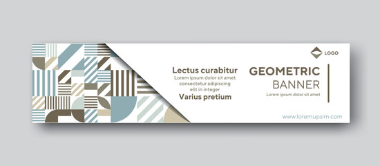 Banner design with geometric concept for your header, cover and linkedin	