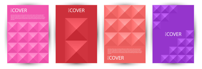 Commercial brochure cover page mokup bundle geometric design. Modernism style creative front page