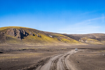 Fototapeta na wymiar Cityscape of Landmannalaugar (Iceland)