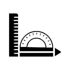 Creative design graphic ruler icon | Black Vector illustration |
