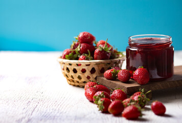 strawberries, strawberry jam, homemade jam, jam in a jar, fresh strawberries, winter preparation,