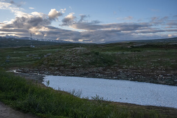 Storforshei, Norway - July 10, 2022: Arctic Circle Center on the Saltfjellveien road. Visitor center. Selective focus