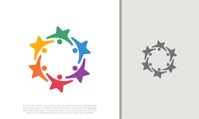 Global Community Logo Icon Elements Template. Community human Logo template vector. Community health care. Abstract Community logo.	