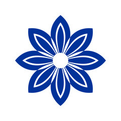 Abstract Blue Flower Icon. Element for Design.