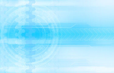 Abstract technological hud blue and white background